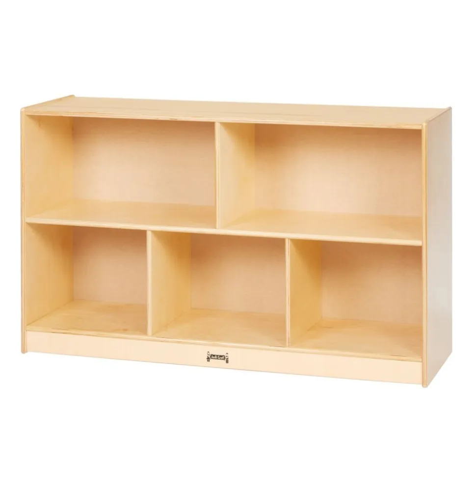 Preschool Mobile Divided Shelf Storage - Plywood Back, 29-1/2"H