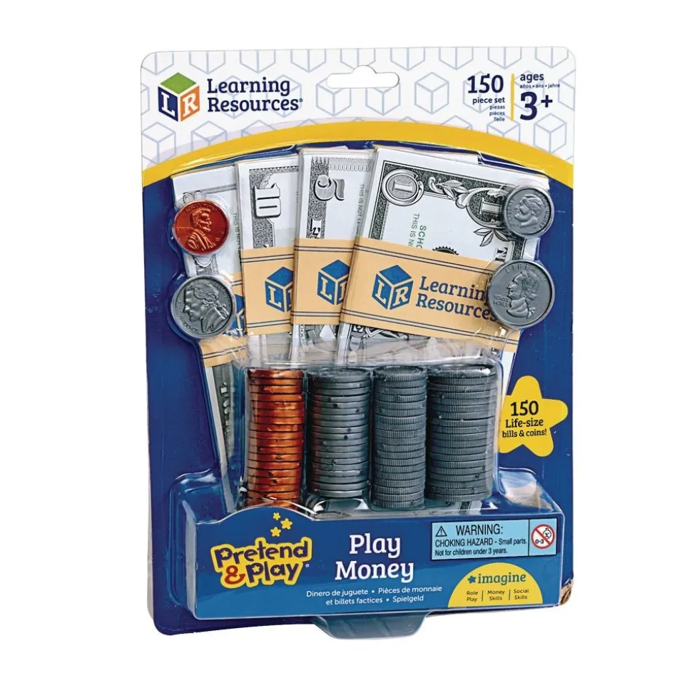 Pretend & Play money and coins - 150 Pcs.