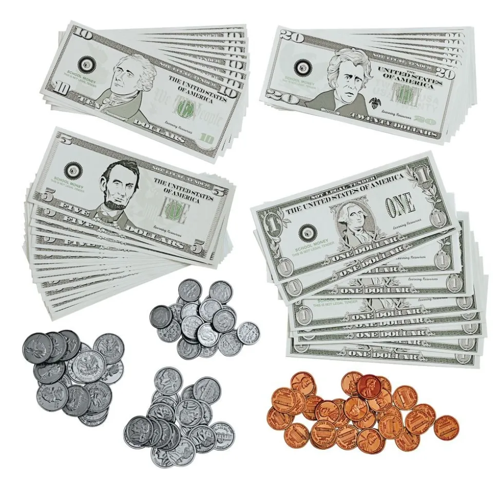 Pretend & Play money and coins - 150 Pcs.