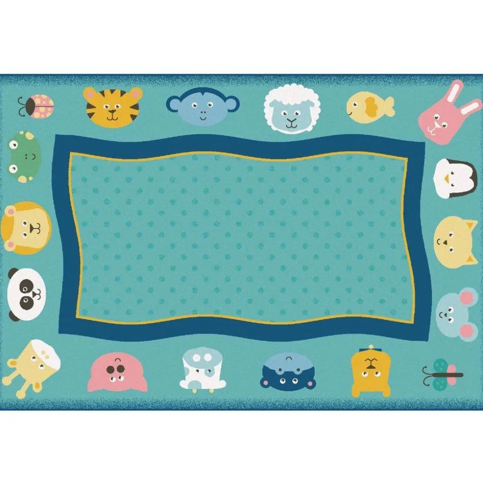 Quiet Time Animals 6' x 9' Rectangle KIDSoft Premium Carpet