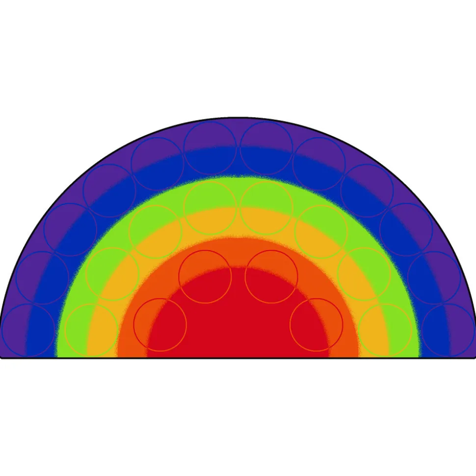Rainbow Rows Seating 6' x 12' Semi-Circle Premium Carpet