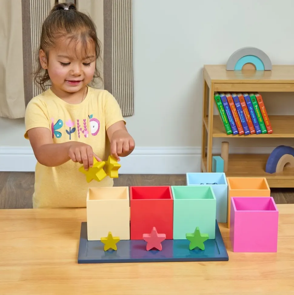 Rainbow Wooden Sorting Boxes & Rainbow Stars Kit