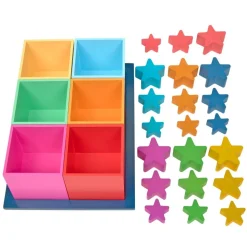Rainbow Wooden Sorting Boxes & Rainbow Stars Kit