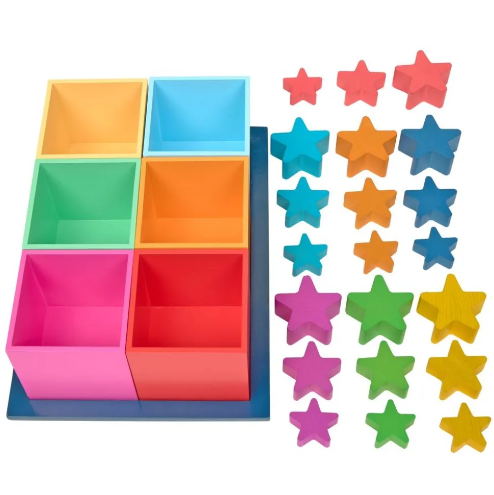 Rainbow Wooden Sorting Boxes & Rainbow Stars Kit