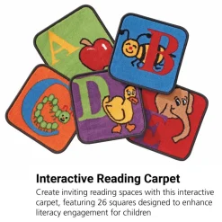 Reading by the Book 12" Squares - Set of 26 Kids Value PLUS Carpets