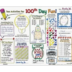 Ready-To-Decorate® Ten Activities For 100th Day Fun! Posters - 24 posters