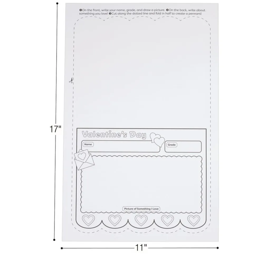 Ready to Decorate® Valentine’s Day Pennant Posters - Set of 24