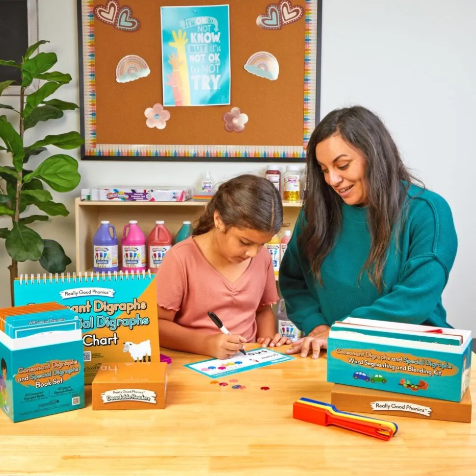 Really Good Phonics™ Consonant Digraphs and Special Digraphs Kit - Decodable Readers, Flip Chart & Word Segmenting and Blending Kit