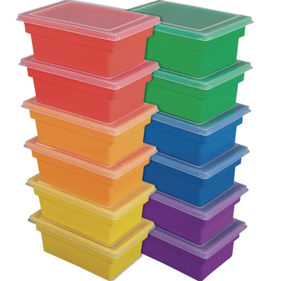 Really Good Stuff® All-Purpose Bins And Lids Set Of 12 6 Colors