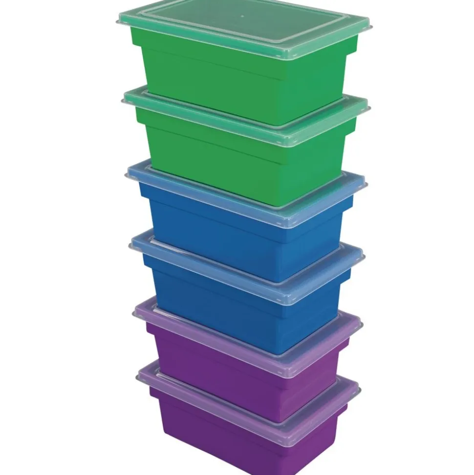 Really Good Stuff® All-Purpose Bins And Lids Set Of 12 6 Colors