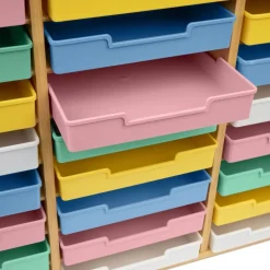 Really Good Stuff® Bamboo 27-Slot Mail Center With Bold Vibes Trays