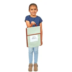 Really Good Stuff® Boho Book Pouch Medium - Mint Book Pouch with Clay Trim - Single