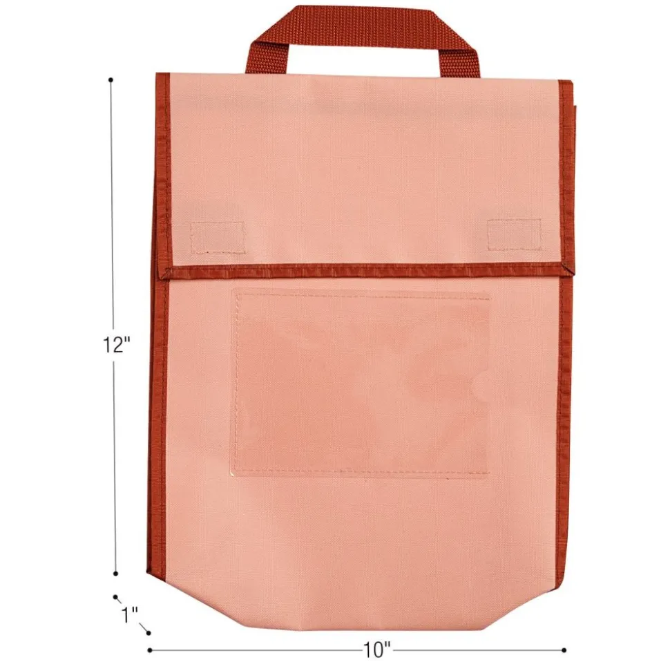 Really Good Stuff® Boho Book Pouch Medium - Peach Book Pouch with Clay Trim - Single