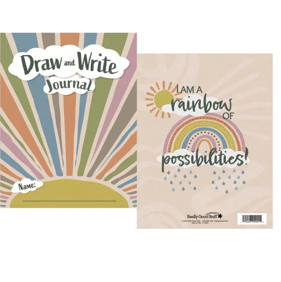 Really Good Stuff® Boho Draw and Write Journals - Set of 12