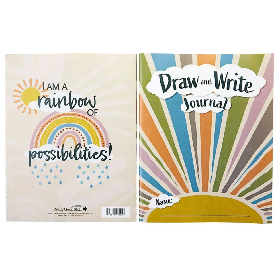Really Good Stuff® Boho Draw and Write Journals - Set of 12
