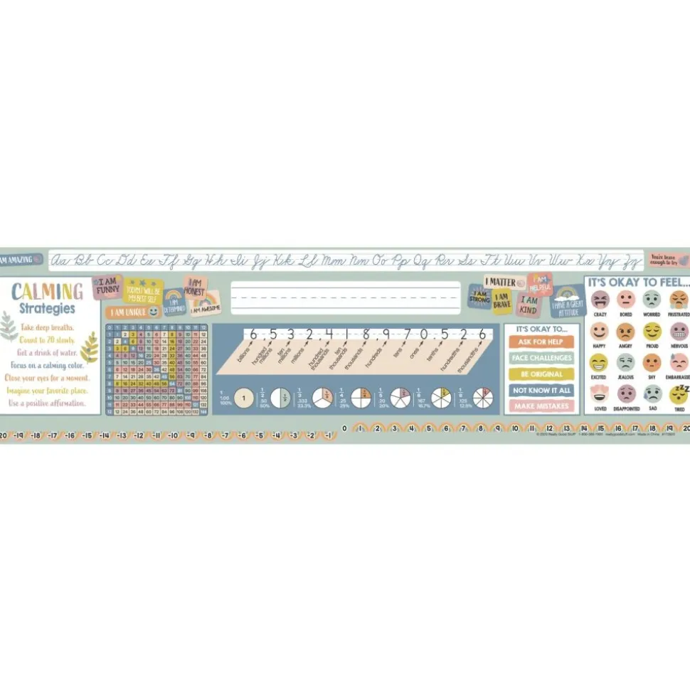 Really Good Stuff® Boho Self-Adhesive Vinyl Desktop Helpers™ - Set Of 24 - Intermediate