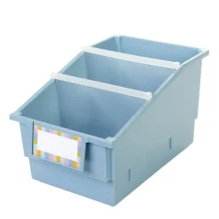 Really Good Stuff® Chapter Book Library Bins™ With Dividers - 6 Pack - Smoke Blue