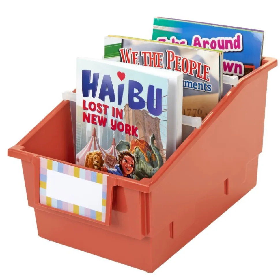Really Good Stuff® Chapter Book Library Bins™ With Dividers - 6 Pack - Boho