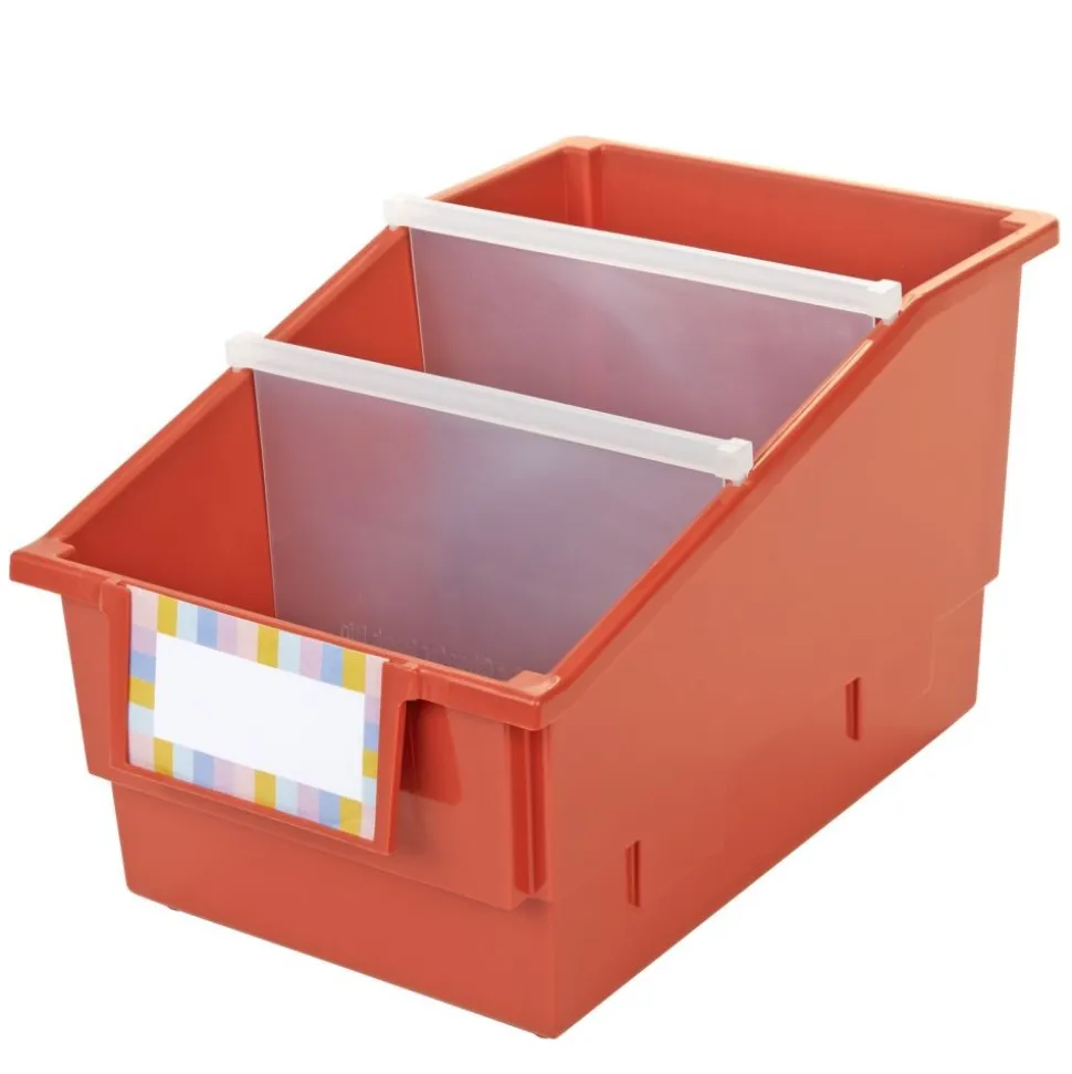 Really Good Stuff® Chapter Book Library Bins™ With Dividers - 6 Pack - Clay