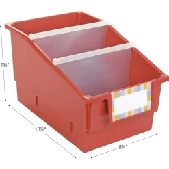 Really Good Stuff® Chapter Book Library Bins™ With Dividers - 6 Pack - Clay