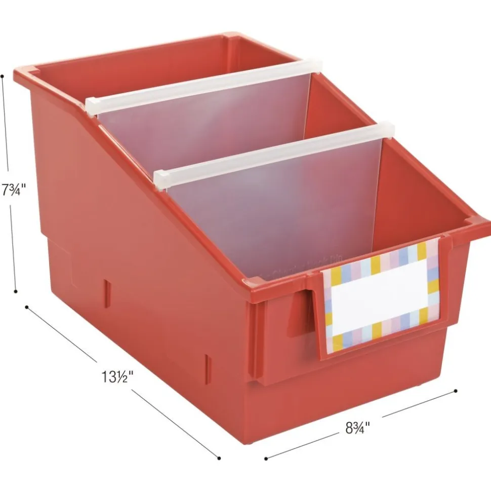 Really Good Stuff® Chapter Book Library Bins™ With Dividers - 6 Pack - Clay