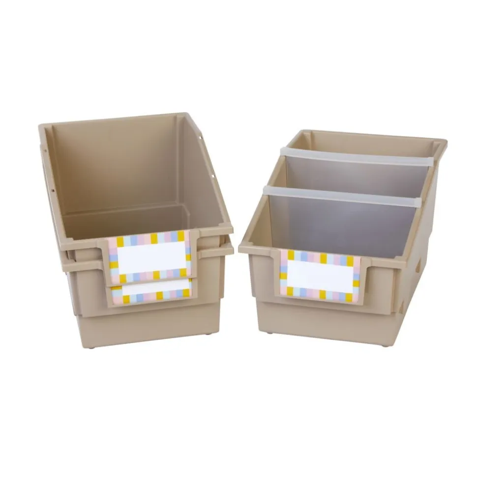 Really Good Stuff® Chapter Book Library Bins™ With Dividers - 6 Pack - Tan