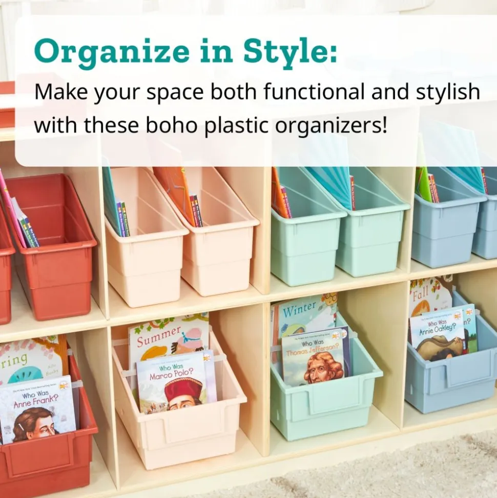 Really Good Stuff® Chapter Book Library Bins™ With Dividers - 6 Pack - Tan