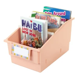 Really Good Stuff® Chapter Book Library Bins™ With Dividers - 6 Pack - Peach