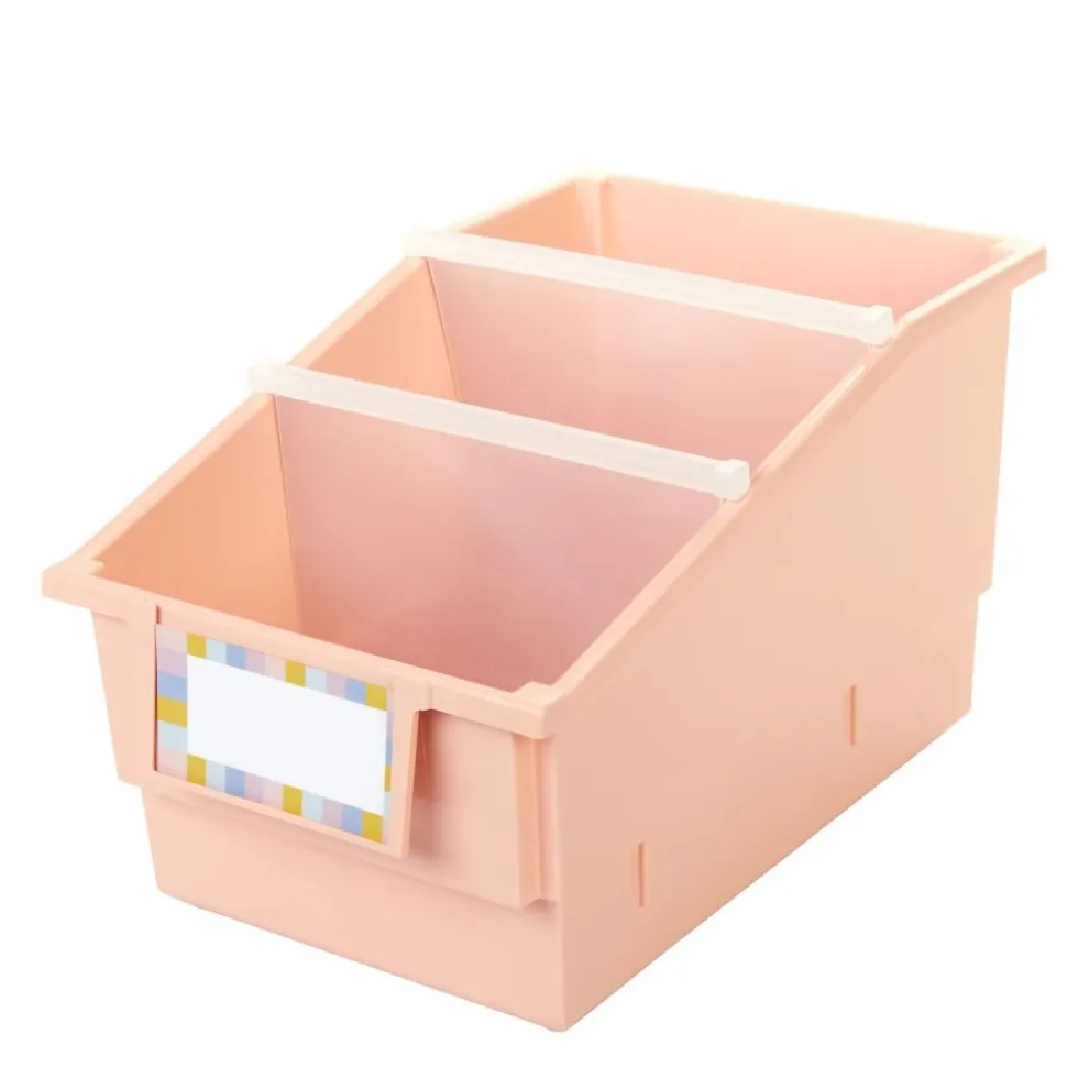 Really Good Stuff® Chapter Book Library Bins™ With Dividers - 6 Pack - Peach