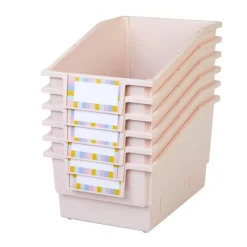 Really Good Stuff® Chapter Book Library Bins™ With Dividers - 6 Pack - Sand