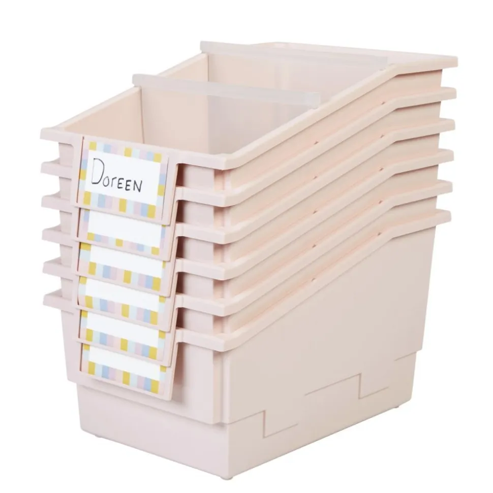 Really Good Stuff® Chapter Book Library Bins™ With Dividers - 6 Pack - Sand