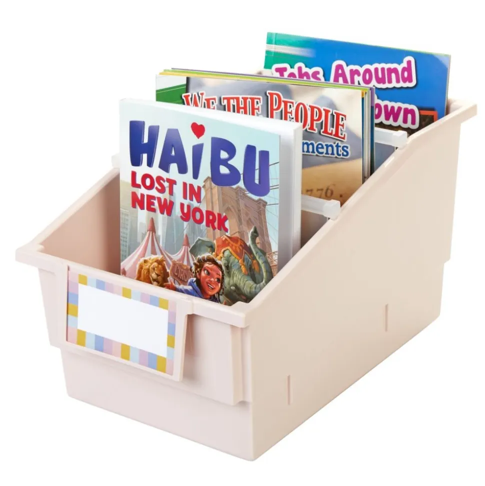 Really Good Stuff® Chapter Book Library Bins™ With Dividers - 6 Pack - Sand