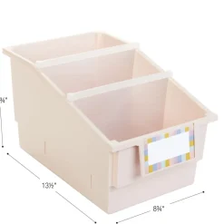 Really Good Stuff® Chapter Book Library Bins™ With Dividers - 6 Pack - Sand