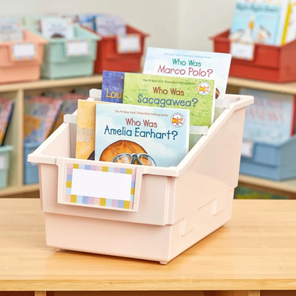 Really Good Stuff® Chapter Book Library Bins™ With Dividers - 6 Pack - Sand