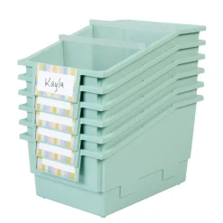 Really Good Stuff® Chapter Book Library Bins™ With Dividers - 6 Pack - Mint Green