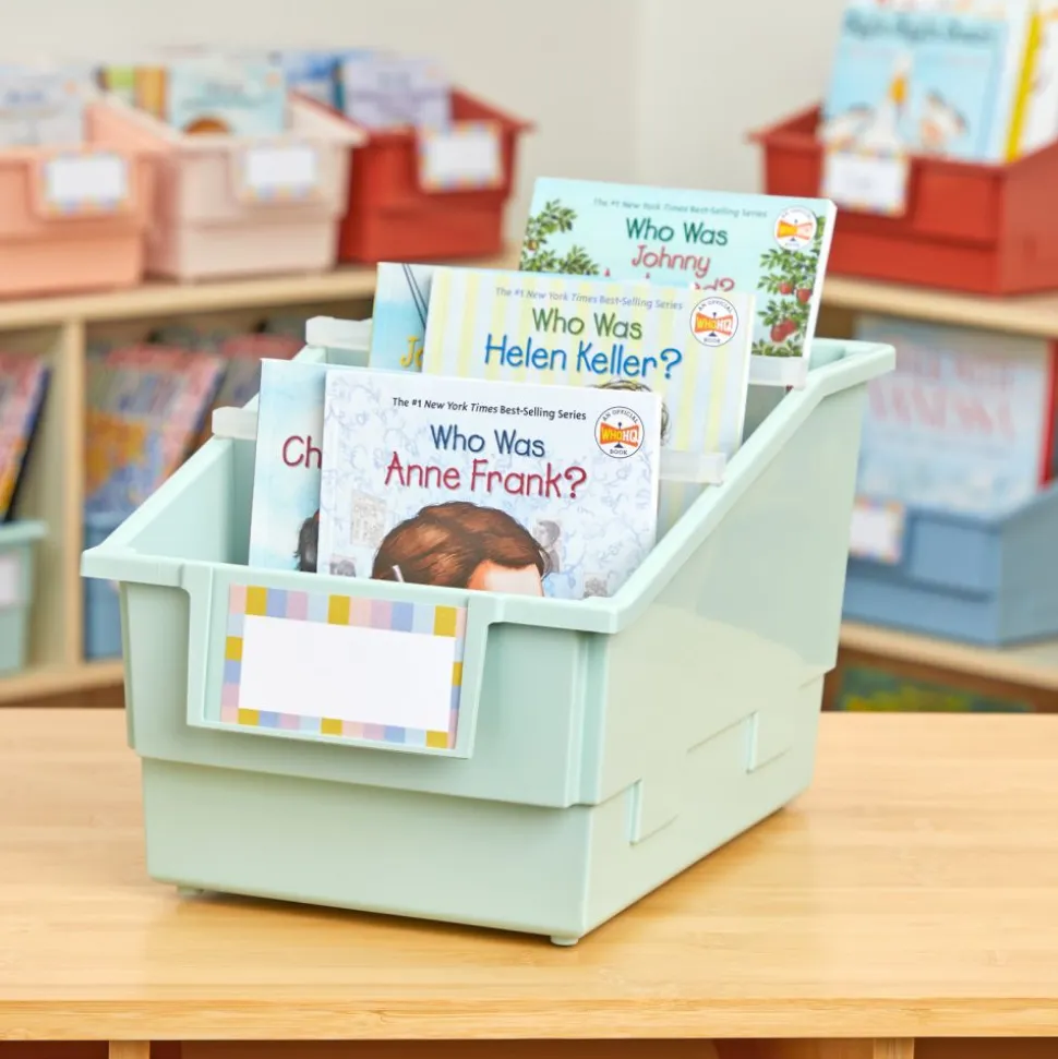 Really Good Stuff® Chapter Book Library Bins™ With Dividers - 6 Pack - Mint Green