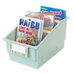 Really Good Stuff® Chapter Book Library Bins™ With Dividers - 6 Pack - Mint Green