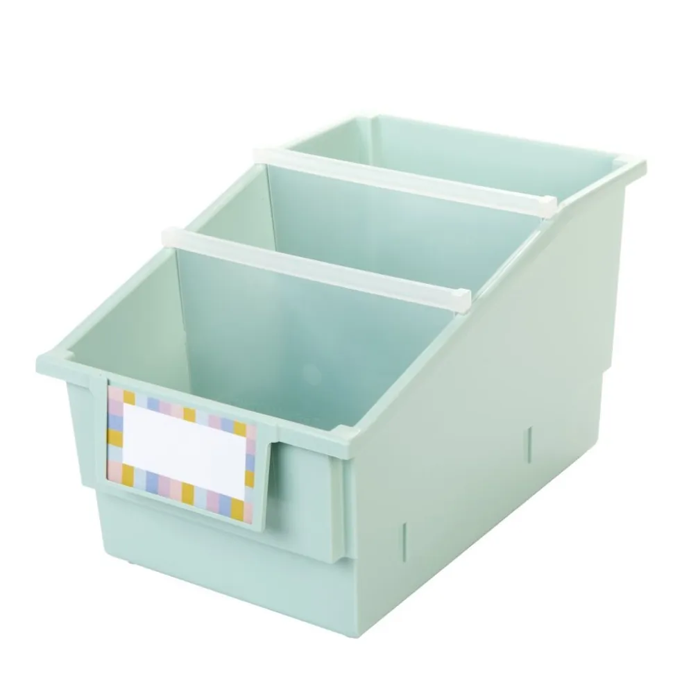 Really Good Stuff® Chapter Book Library Bins™ With Dividers - 6 Pack - Mint Green