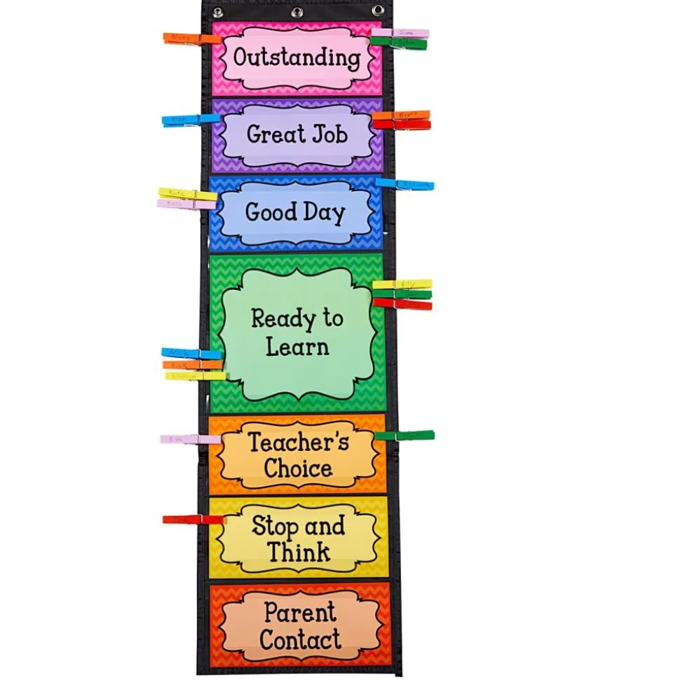 Really Good Stuff® Classroom Behavior EZ-Tuck Clip ?N? Track Pocket Chart®