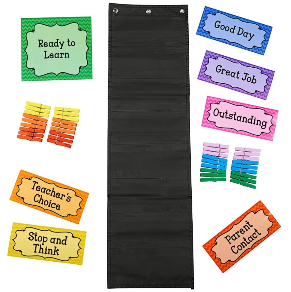 Really Good Stuff® Classroom Behavior EZ-Tuck Clip ?N? Track Pocket Chart®