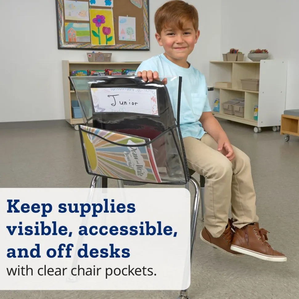 Really Good Stuff® Clear Chair Pockets - Set of 6