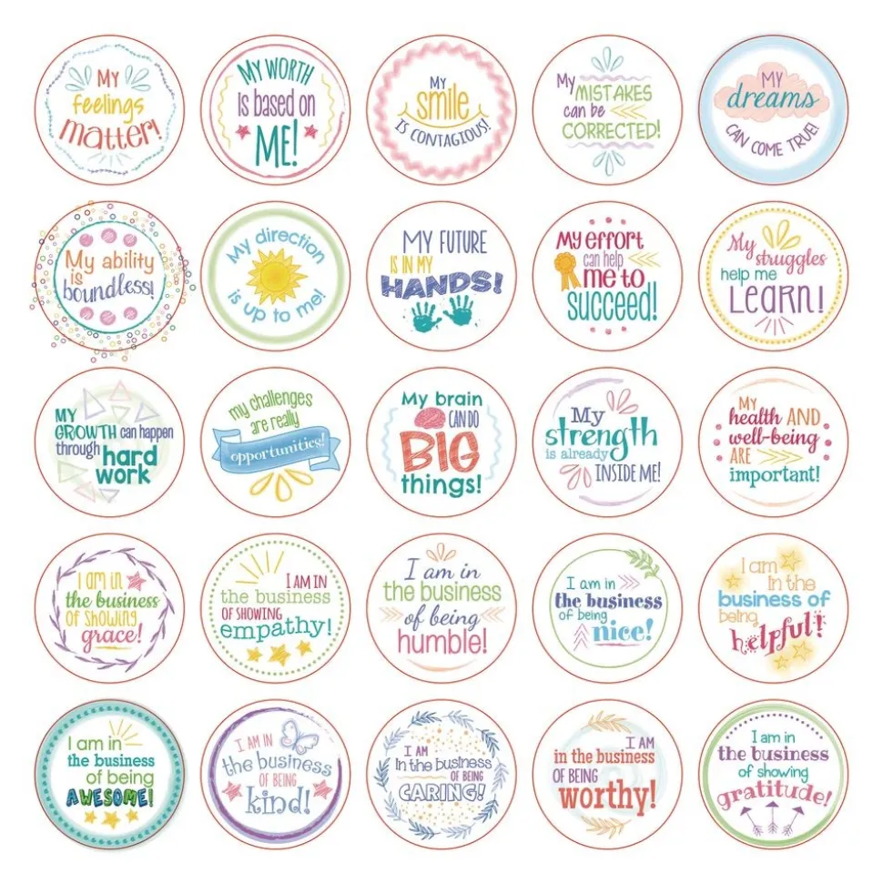 Really Good Stuff® Confidence Chips - 100 Empowering, Motivational, Positive Affirmations - Encourage Positive Feelings- Social-Emotional Learning - SEL for The Home and Classroom