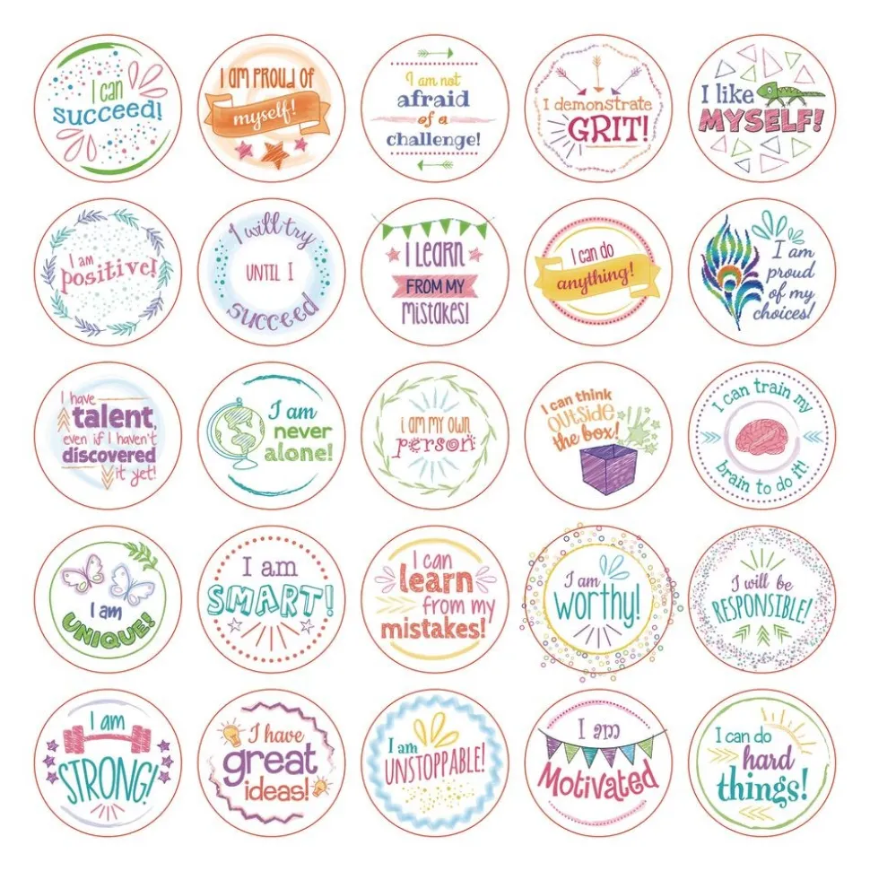 Really Good Stuff® Confidence Chips - 100 Empowering, Motivational, Positive Affirmations - Encourage Positive Feelings- Social-Emotional Learning - SEL for The Home and Classroom