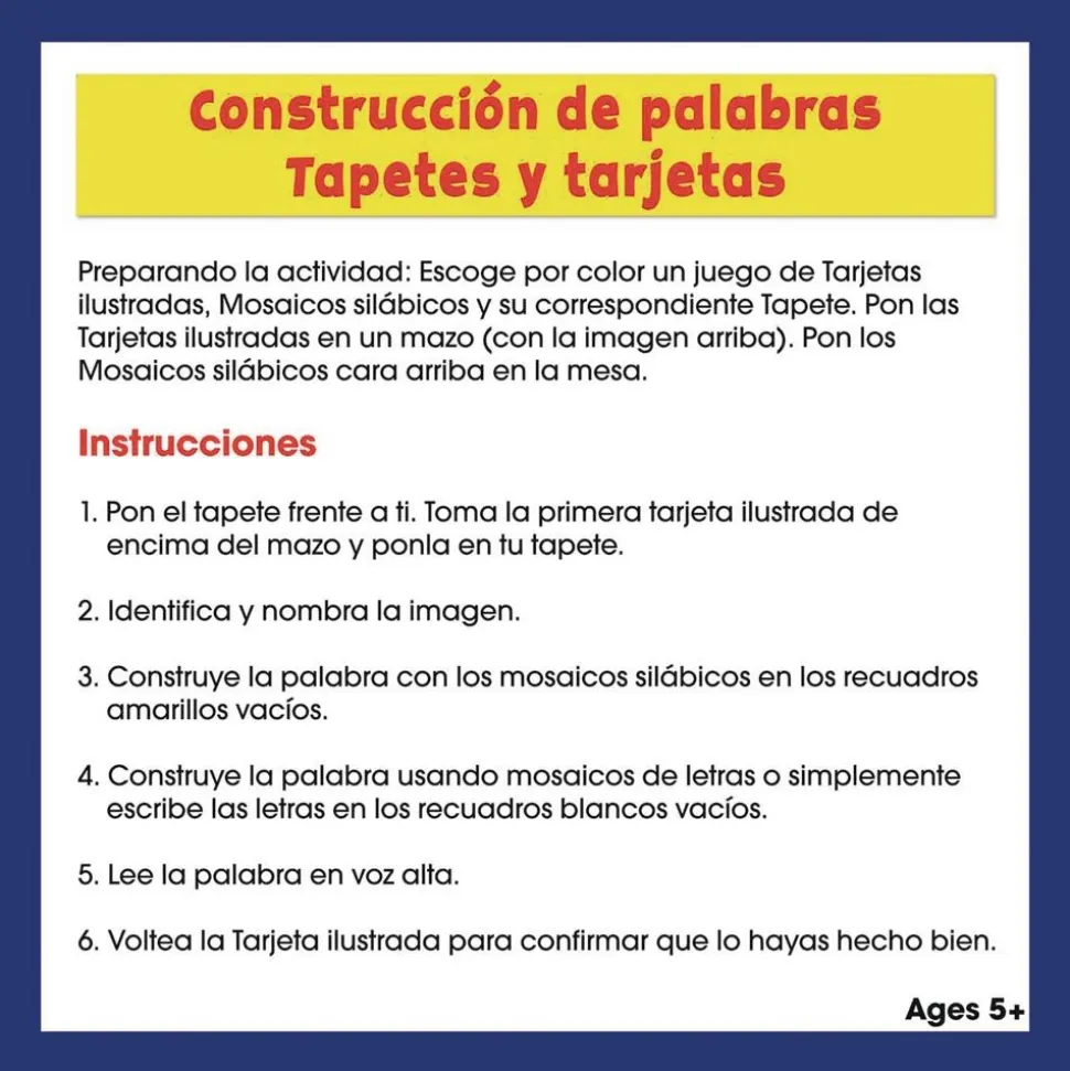 Really Good Stuff® Construccion de Palabras, Tapetes, Tarjetas y Letras
