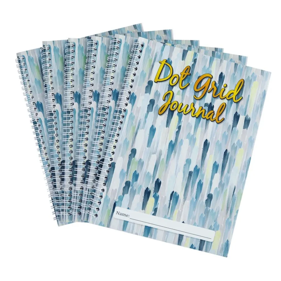 Really Good Stuff® Cool and Calm Dot Grid Spiral Journals - Set of 6