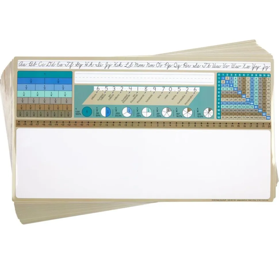 Really Good Stuff® Cool and Calm Dry Erase Desktop Helper - Set of 24 - Intermediate