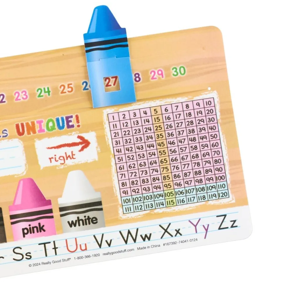 Really Good Stuff® Deluxe Slide-to-Learn Counting Crayon Desktop Helpers™- Set of 24
