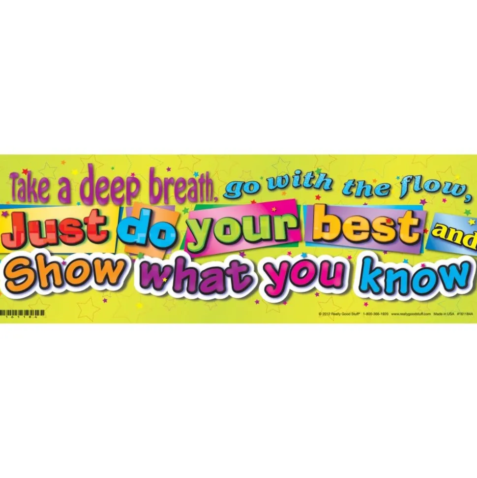 Really Good Stuff® Desktop Helper™ Cardstock Testing Inserts with Words of Encouragement - Set Of 12