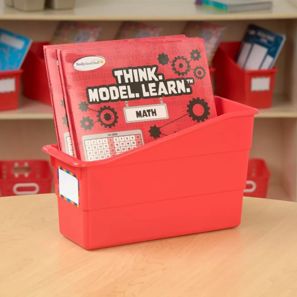 Really Good Stuff® Durable Book & Binder Holders - 6 Pack - Red