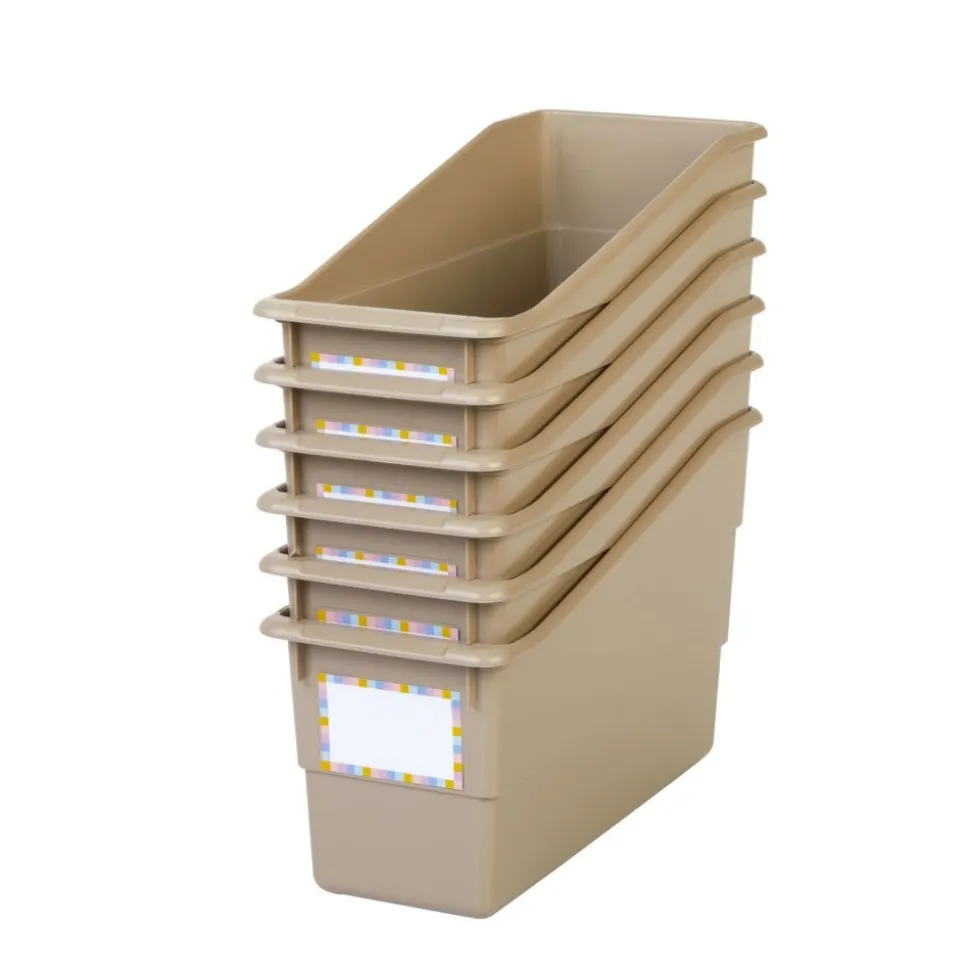 Really Good Stuff® Durable Book and Binder Holder- 6 Pack-Tan